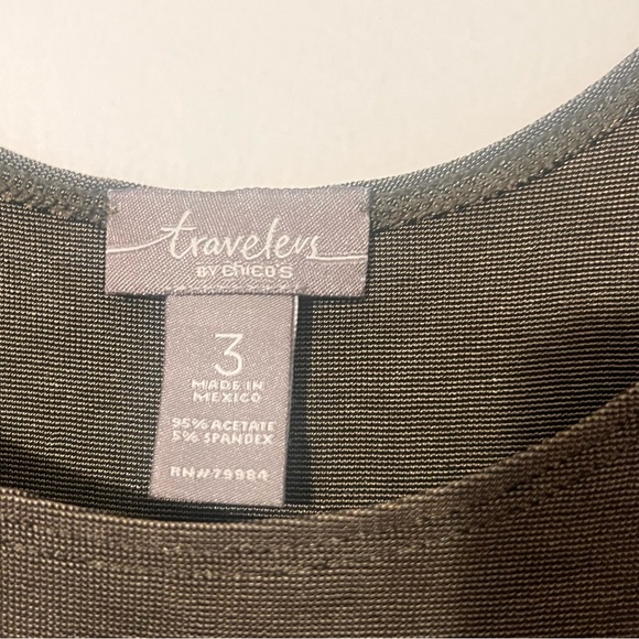 Travelers By CHICOS Knit Tank Top in Olive Green: Sz 3 (L) - Picture 4 of 4